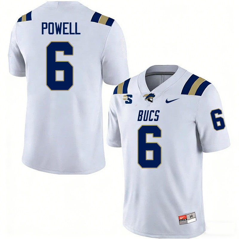 Charleston Southern Buccaneers #6 Lek Powell College Football Jerseys,Uniforms-White